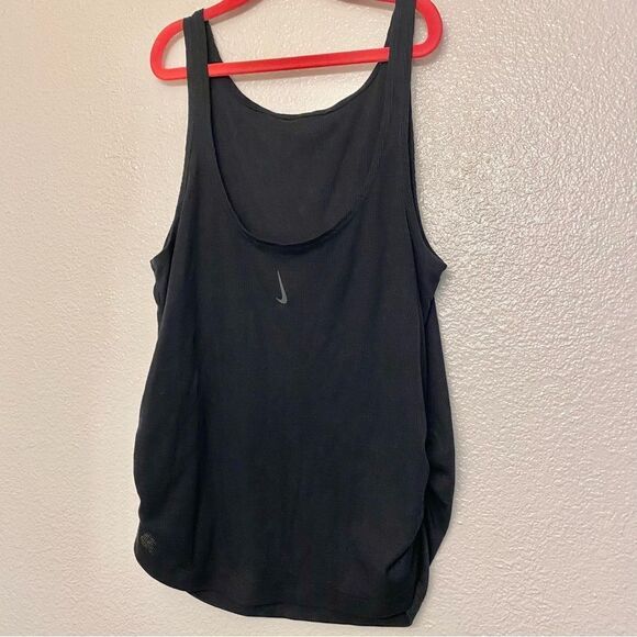 Nik Yoga ribbed Tank Top Dri-Fit Training DD1941 lightweight black womans S - Picture 1 of 6